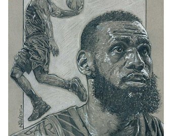 340x270 Lebron James Drawing Etsy - Lebron James Drawing