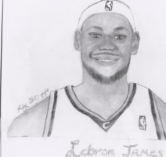 550x521 Portrait Of Lebron James - Lebron James Drawing