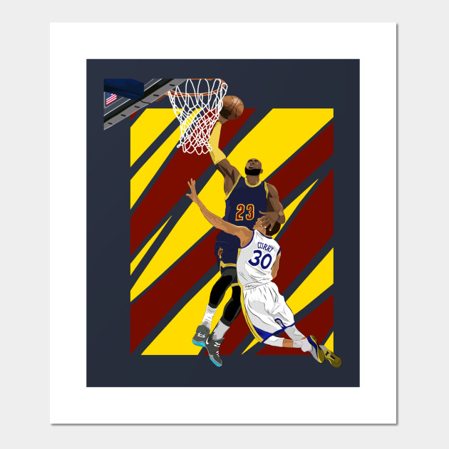 630x630 lebron james dunk over stephen curry - Lebron James Dunk Drawing