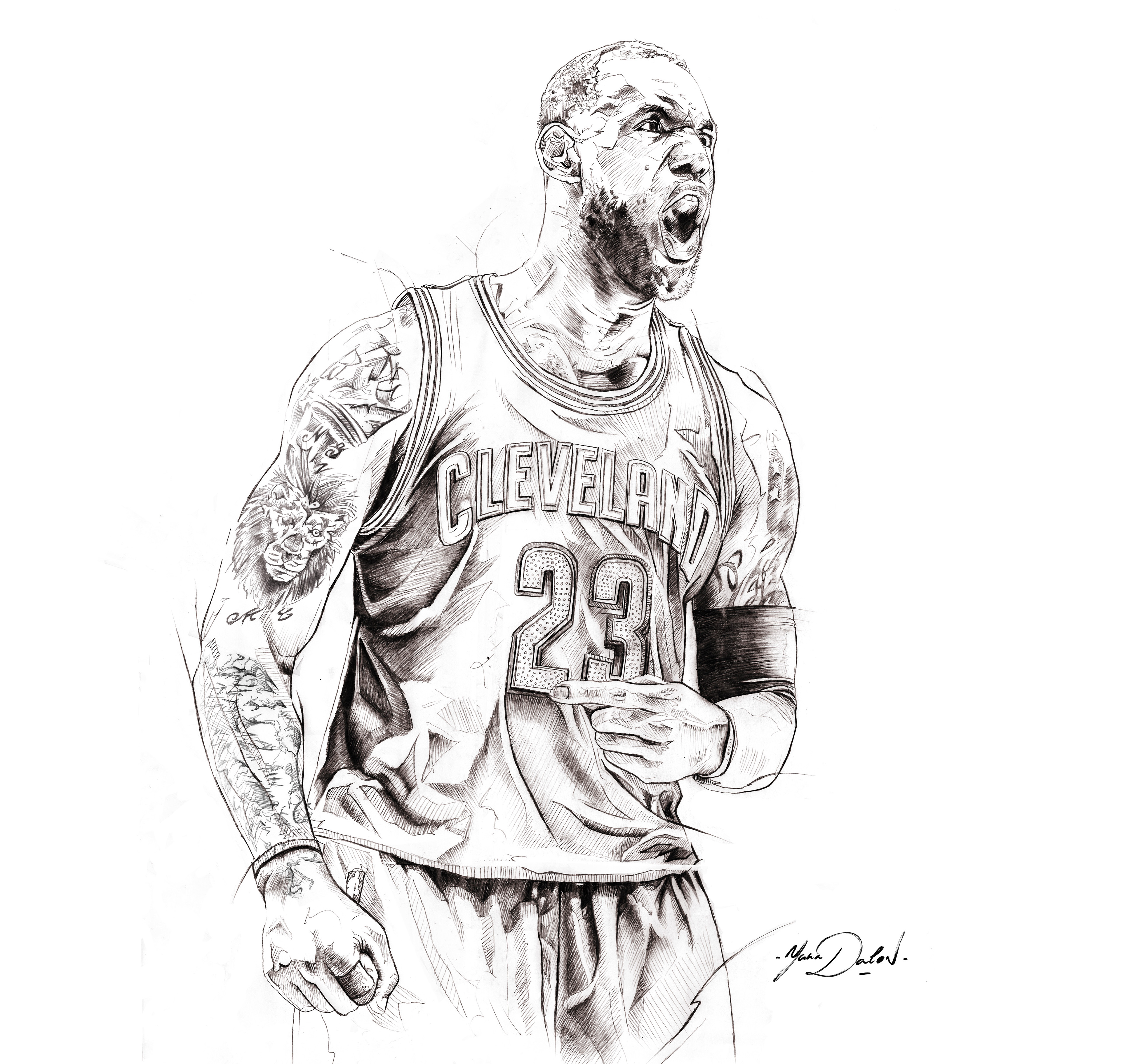 3840x3646 Lebron James On Behance - Lebron James Dunk Drawing