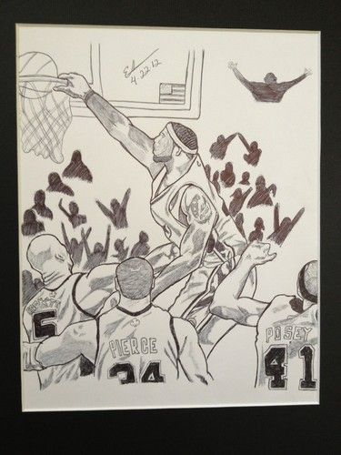 375x500 new lebron james miami heat nba game play dunk drawing sports art - Lebron James Dunk Drawing