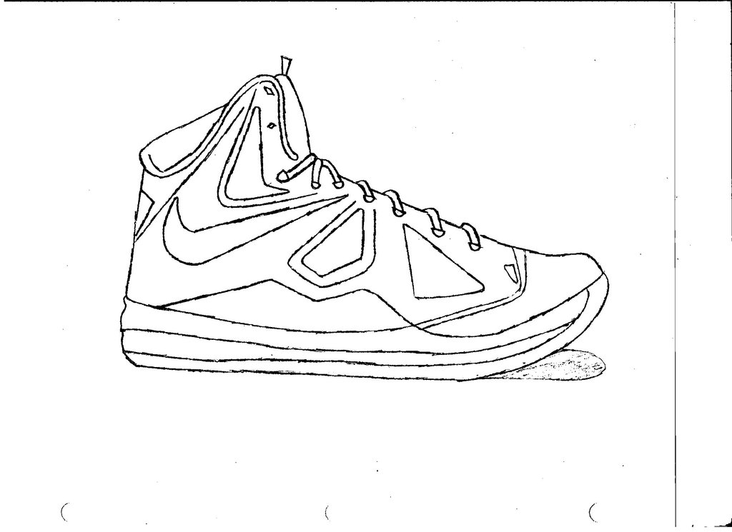 1024x745 How To Draw Lebron James Shoes Step - Lebron James Shoes Drawing