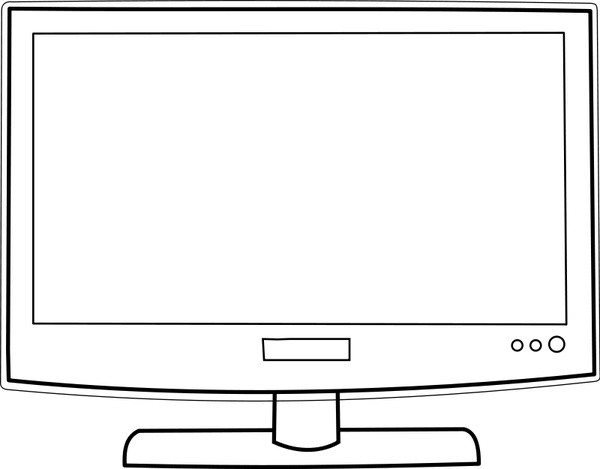 600x469 Television Free Vector In Open Office Drawing - Led Tv Drawing