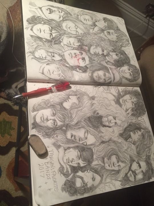 540x720 silveraspensart on tumblr did these amazing sketches of led - Led Zeppelin Drawings