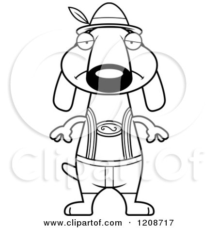 450x470 cartoon of a black and white depressed skinny german oktoberfest - Lederhosen Drawing