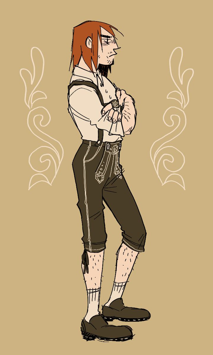 719x1200 On Twitter I Wanted To Draw Caleb In Lederhosen As - Lederhosen Drawing