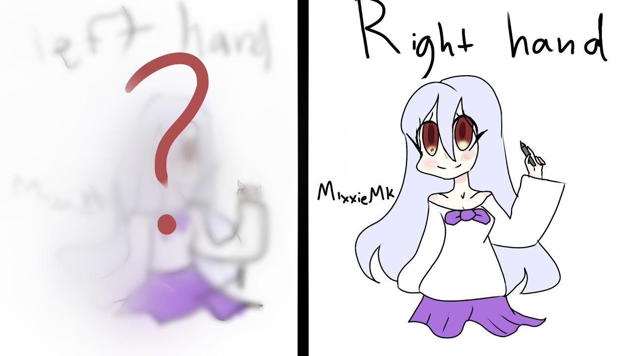 1280x720 left hand vs right hand drawing challenge! - Left And Right Hand Drawing
