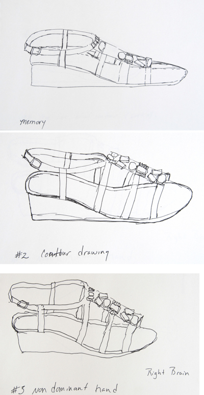 400x772 right and left brain drawing student work - Left And Right Hand Drawing