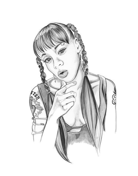 570x726 aaliyah drawing left eye for free download - Left Eye Drawing