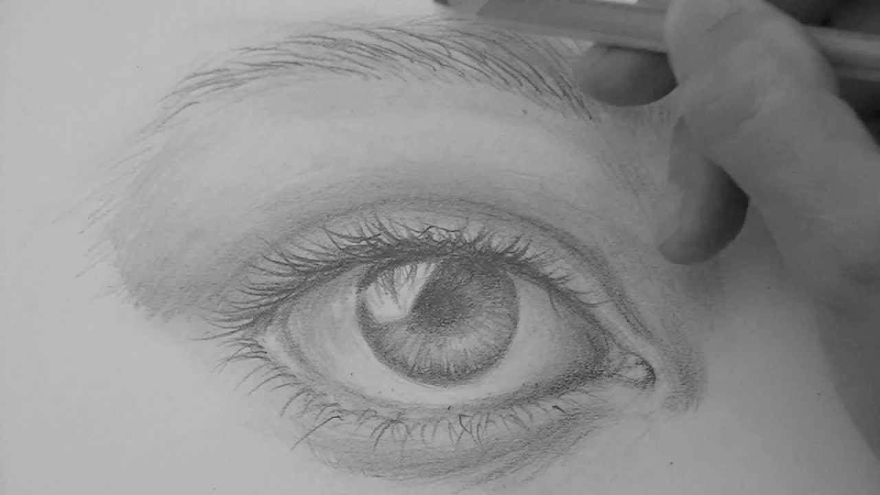 1280x720 How To Draw A Realistic Eye Eyebrows Step - Left Eye Drawing