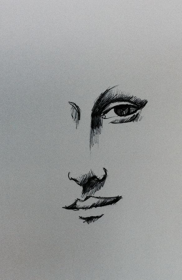 584x900 mona lisa's left eye drawing - Left Eye Drawing