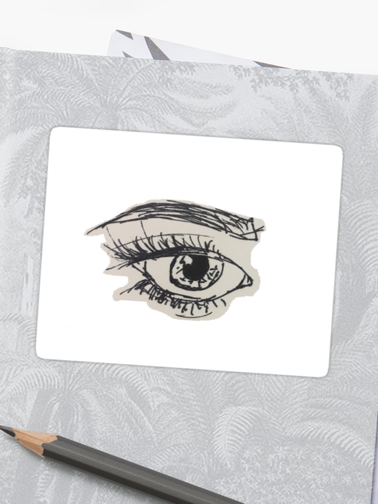 750x1000 A Line Of Left Eye Sticker - Left Eye Drawing