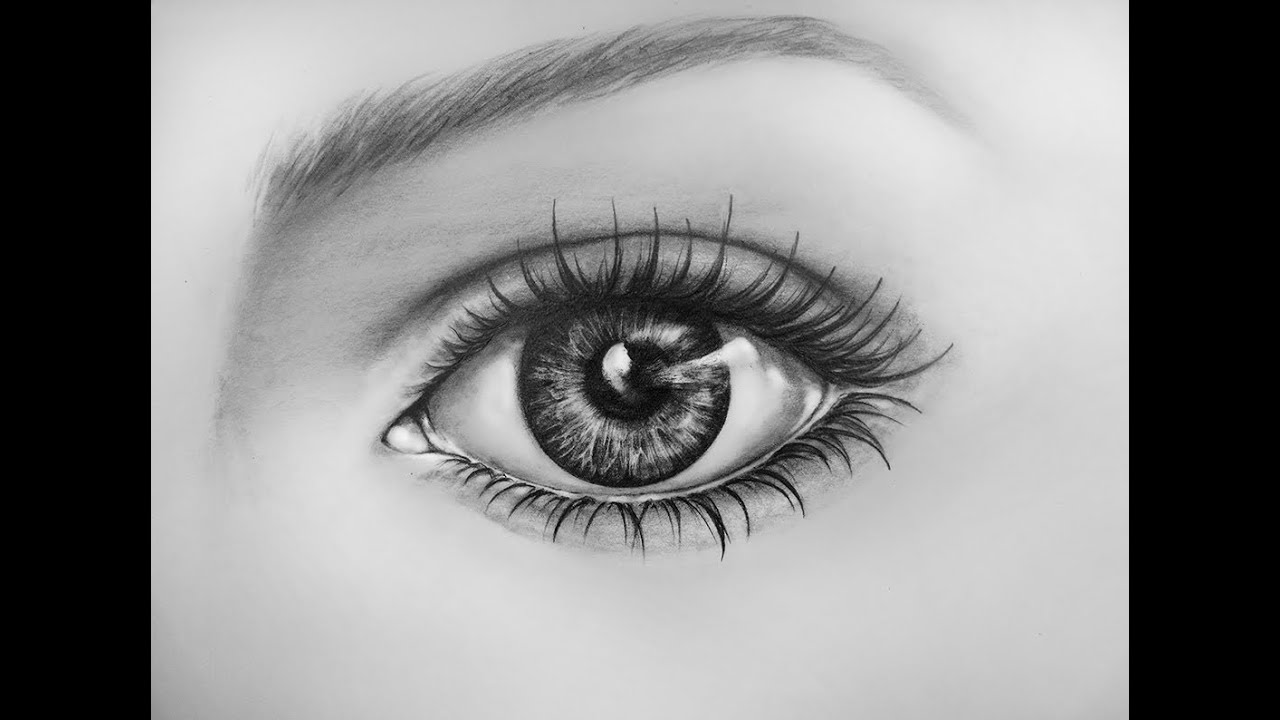 1280x720 How To Draw An Eye, Time Lapse Learn To Draw A Realistic Eye - Left Eye Drawing
