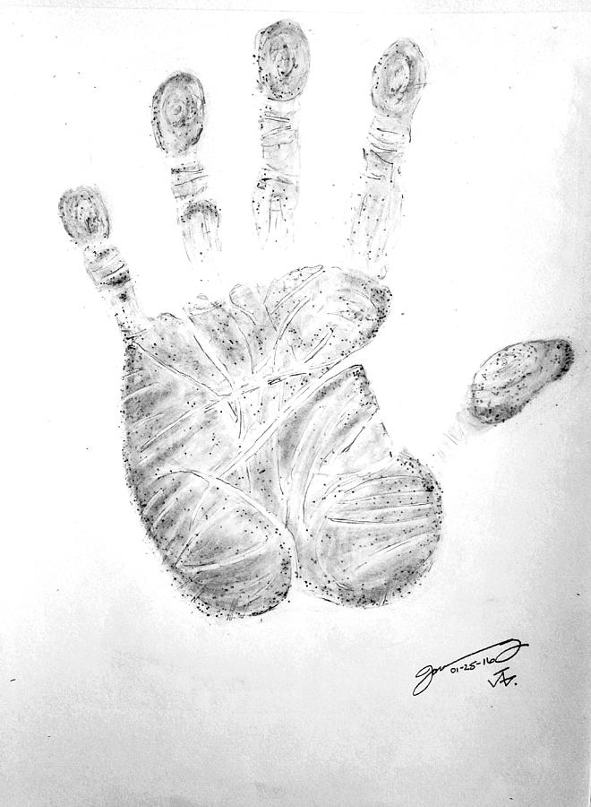 660x900 Left Hand Print Drawing - Left Hand Drawing