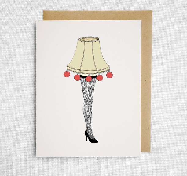 612x576 Leg Lamp Christmas Card - Leg Lamp Drawing