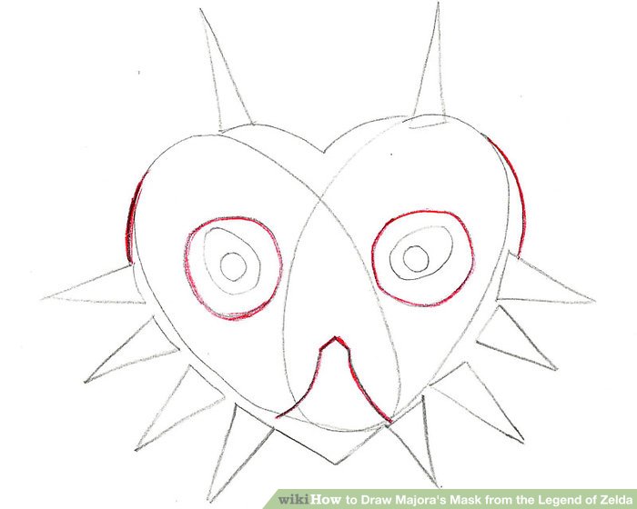 700x560 How To Draw Majora's Mask From The Legend Of Zelda Steps - Legend Of Zelda Drawing