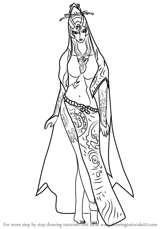 567x800 Learn How To Draw Midna Twili Form From The Legend Of Zelda - Legend Of Zelda Drawing