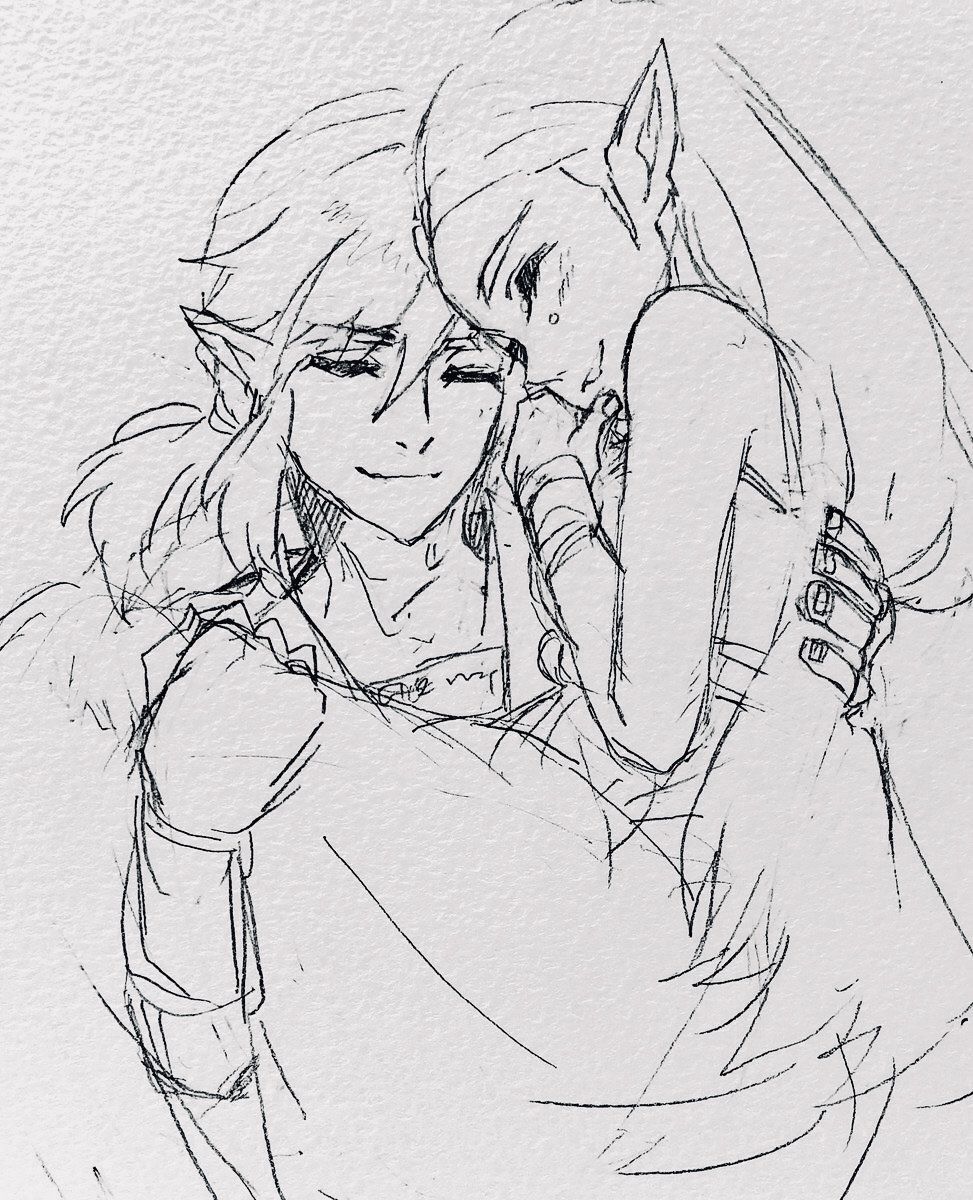 973x1200 Link And Zelda Drawing Legend Of Zelda Legend Of Zelda Breath - Legend Of Zelda Drawing