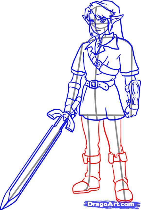581x868 A Lenda De Zelda Imagens How To Draw Link Hd Wallpaper - Legend Of Zelda Link Drawing