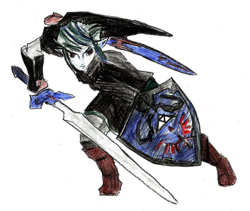 800x674 How To Draw Dark Link From The Legend Of Zelda Steps - Legend Of Zelda Link Drawing