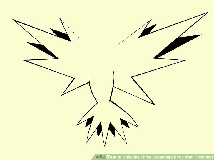 728x546 Ways To Draw The Three Legendary Birds - Legendary Pokemon Drawing