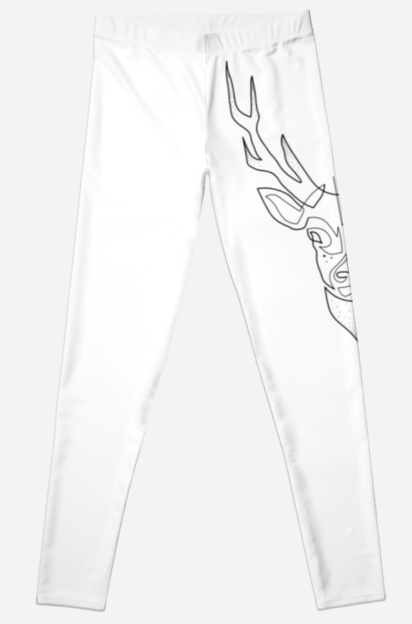 578x875 Deer Drawing In One Line Leggings - Leggings Drawing
