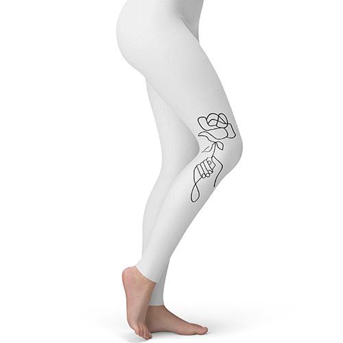 500x500 Leggings For Women Sports Rose Drawing X Large White - Leggings Drawing