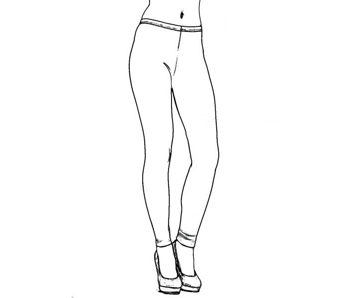 700x600 One Seam Leggings - Leggings Drawing