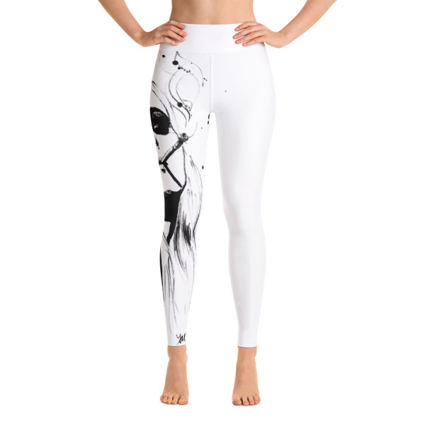 600x600 Ink Hand Drawing Fashion Illustrated Yoga Leggings - Leggings Drawing