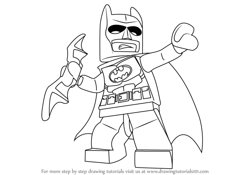 800x566 Learn How To Draw Batman From The Lego Movie - Lego Batman Drawing