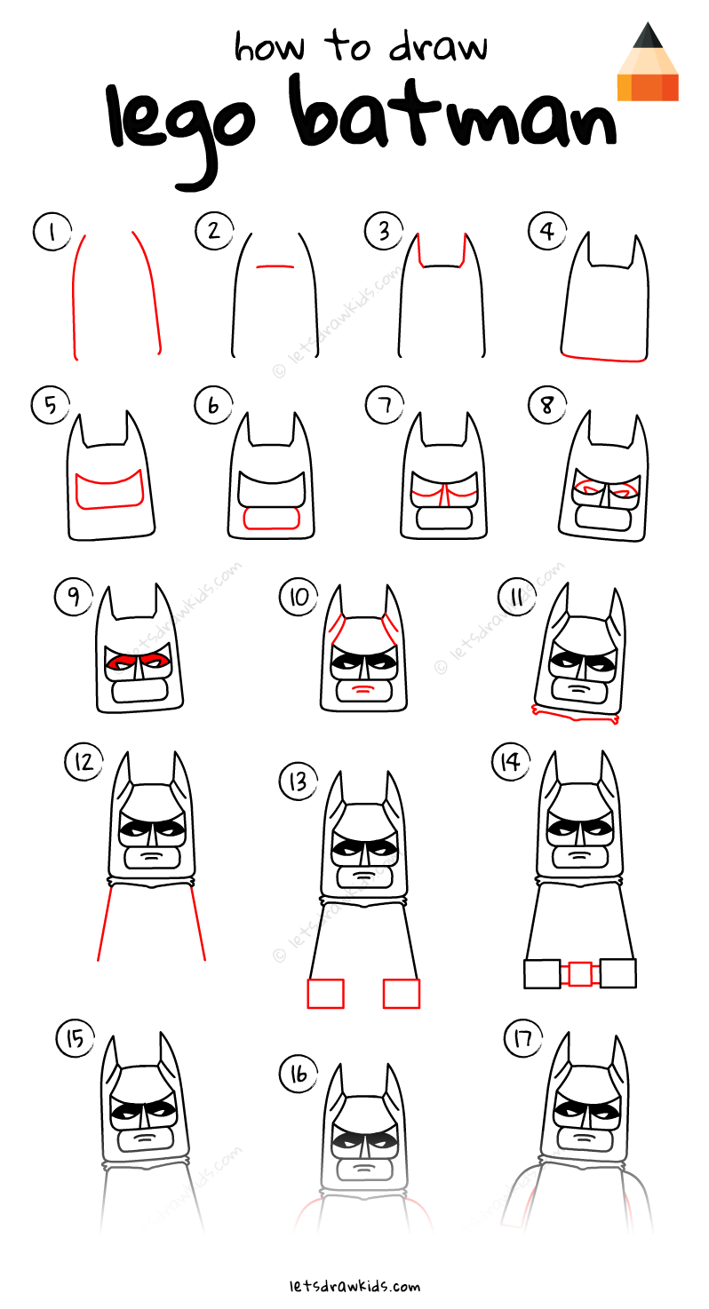 798x1474 How To Draw Lego Batman - Lego Batman Drawing