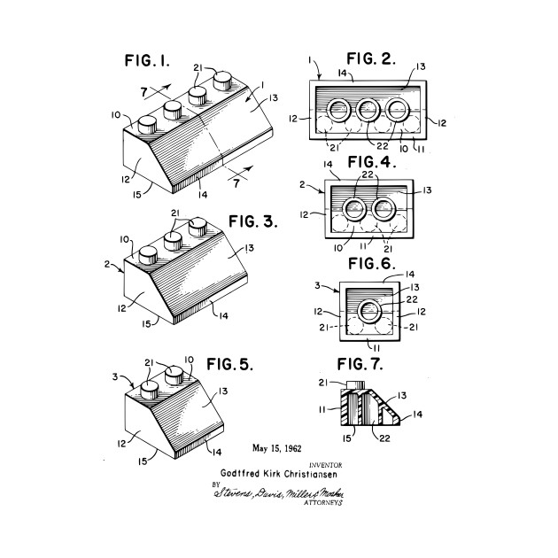630x630 Lego Bricks Vintage Patent - Lego Brick Drawing