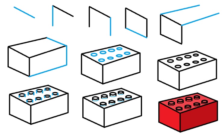 Рисунок конструктора лего карандашом