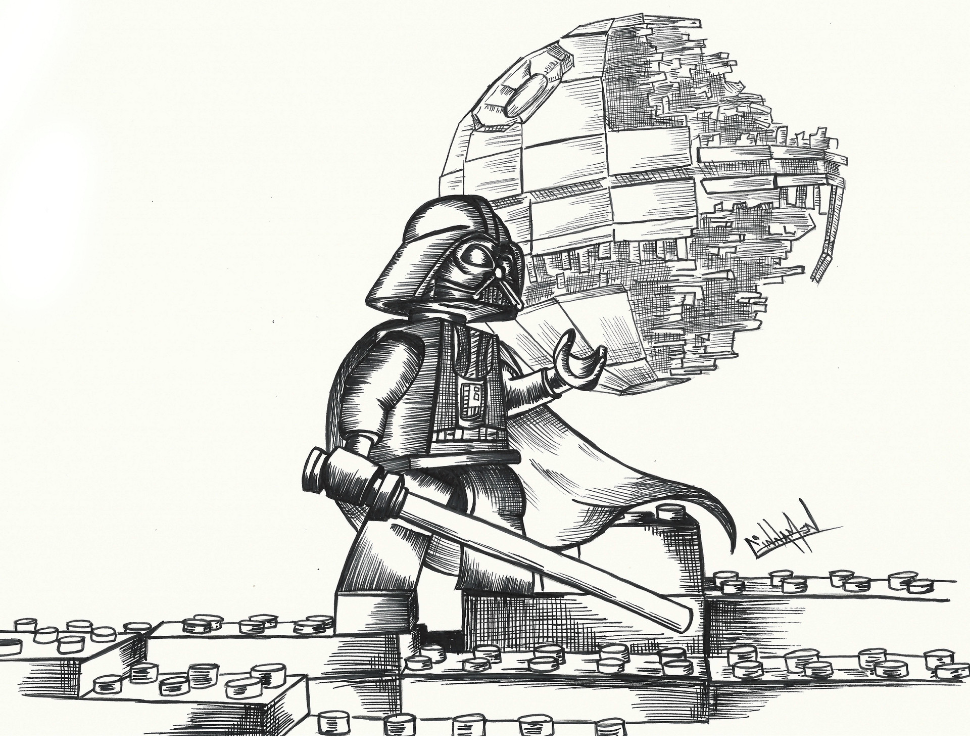 Lego Darth Vader Drawing at PaintingValley.com | Explore collection of ...