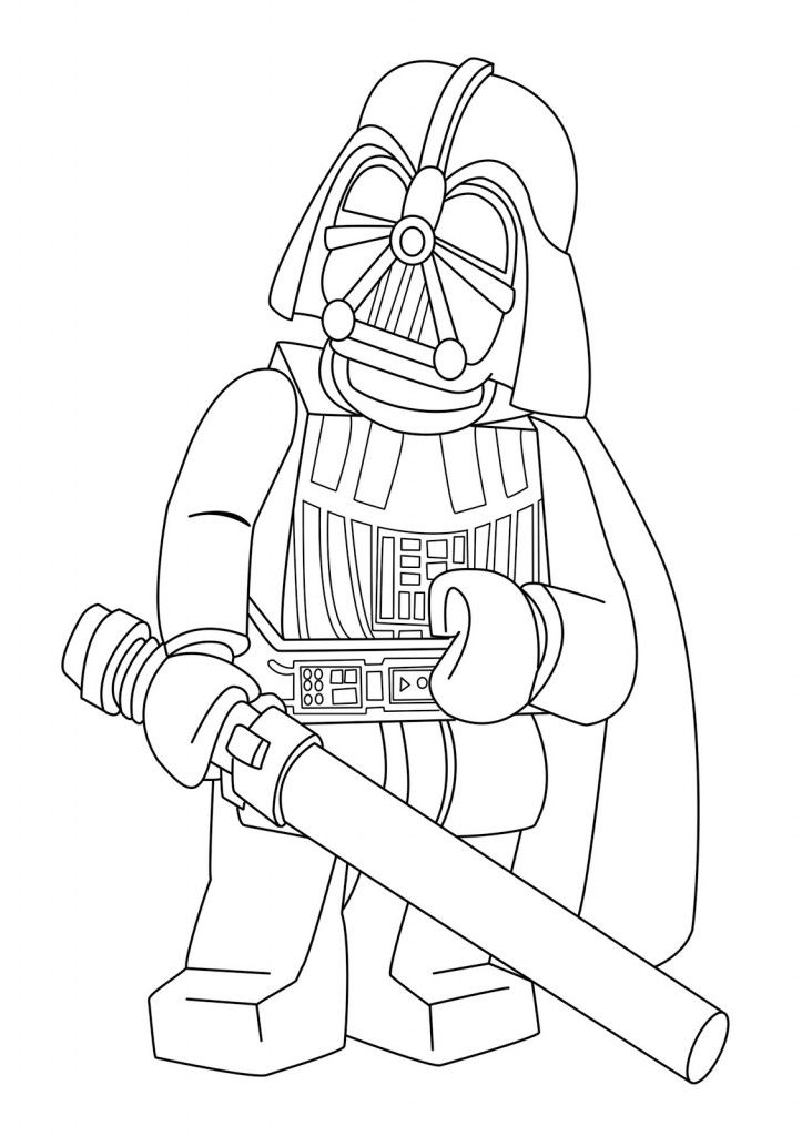 723x1024 Star Wars Coloring Pages - Lego Darth Vader Drawing