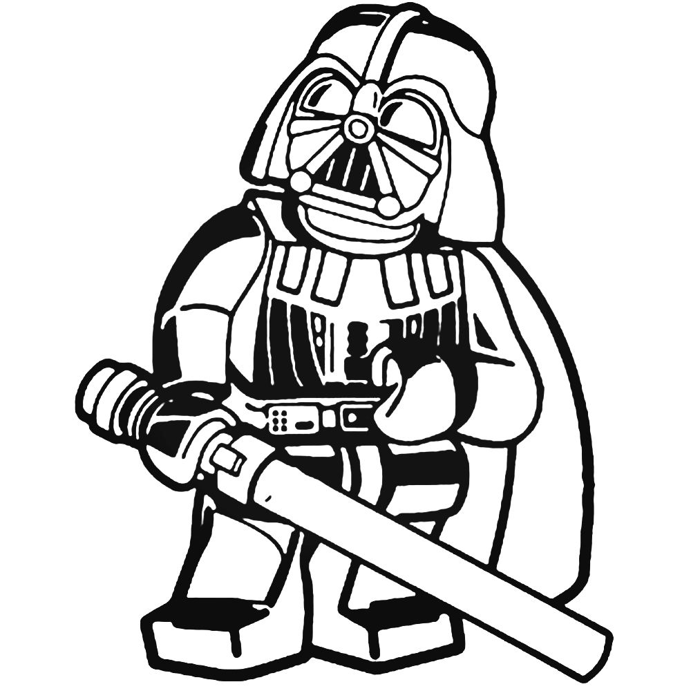 1000x1000 Star Wars Empire Lego Darth Vader Decal Sticker - Lego Darth Vader Drawing