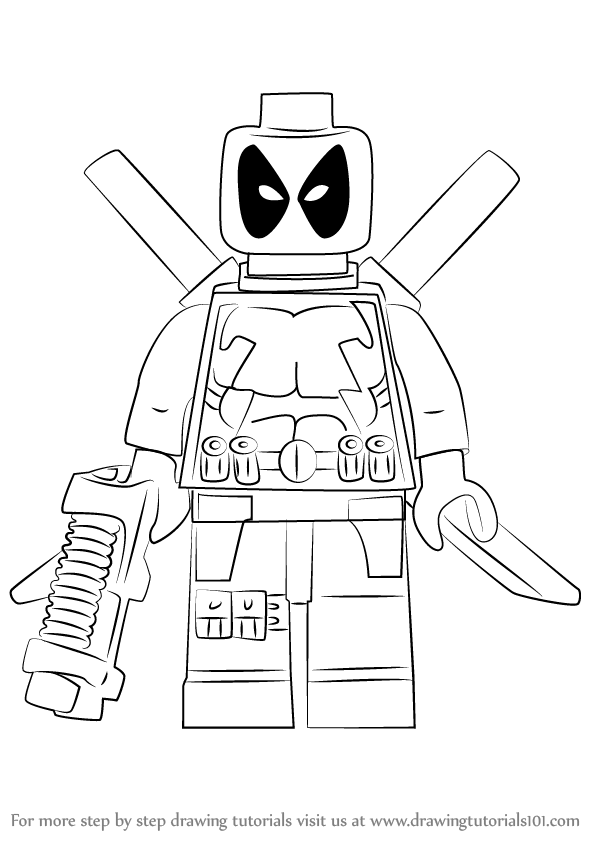 598x844 Learn How To Draw Lego Deadpool - Lego Drawing