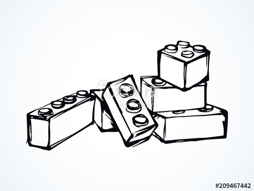 500x377 Lego Vector Drawing Stock Image And Royalty Free Vector - Lego Drawing