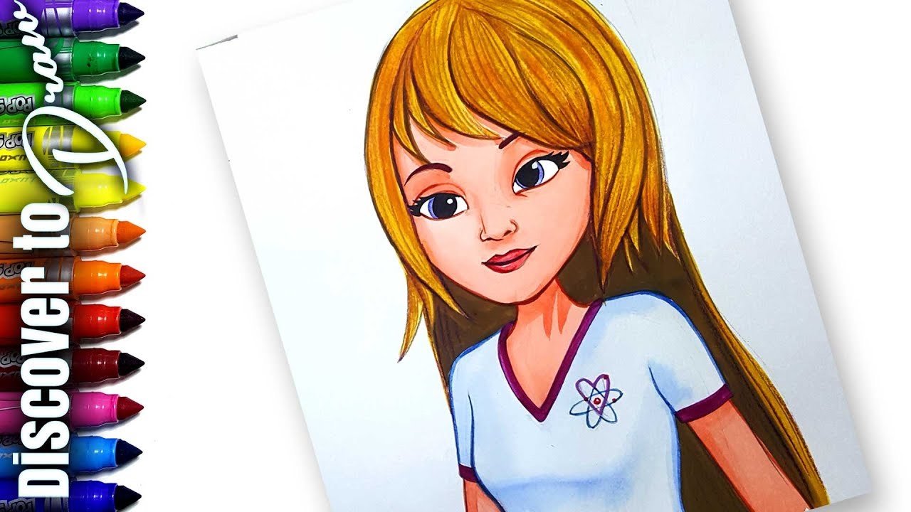 1280x720 How To Draw Stephanie From Lego Friends Discovertodraw Water - Lego Friends Drawing