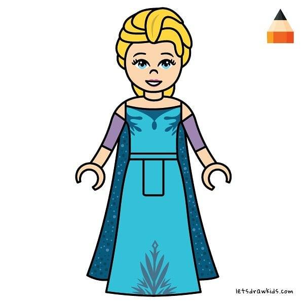 600x600 Let's Draw Kids How To Draw Lego Princess Anna - Lego Friends Drawing