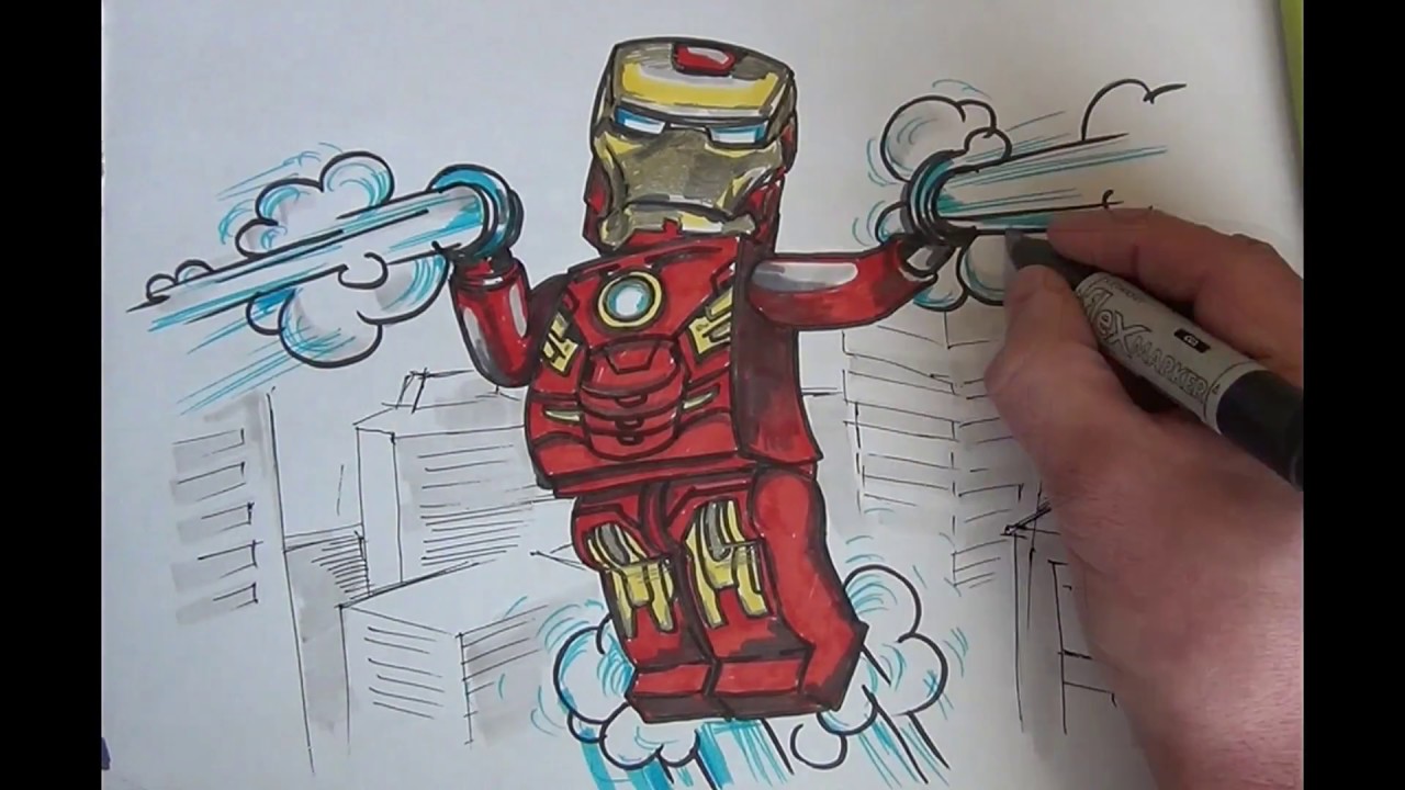 1280x720 How To Draw Lego Iron Man - Lego Iron Man Drawing