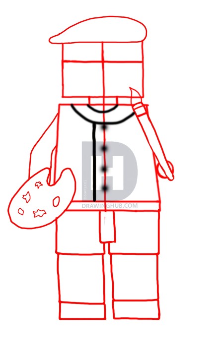 449x720 How To Draw A Lego Man Artist, Step - Lego Man Drawing