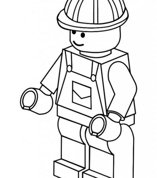 530x600 Lego Man Coloring - Lego Man Drawing