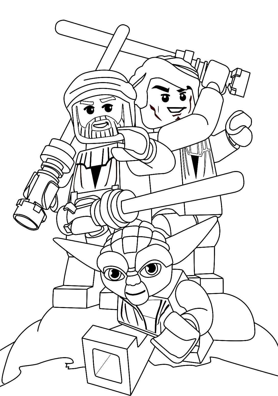 1090x1549 lego star wars coloring pages luke - Lego Star Wars Drawing
