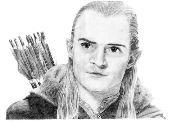 570x407 Legolas Pencil Drawing Etsy - Legolas Drawing