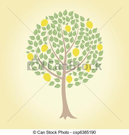 450x470 Lemon Tree Tree And Yellow Lemons On It A Vector Illustration - Lemon Tree Drawing