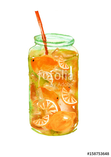 354x500 Watercolor Drawing - Lemonade Drawing