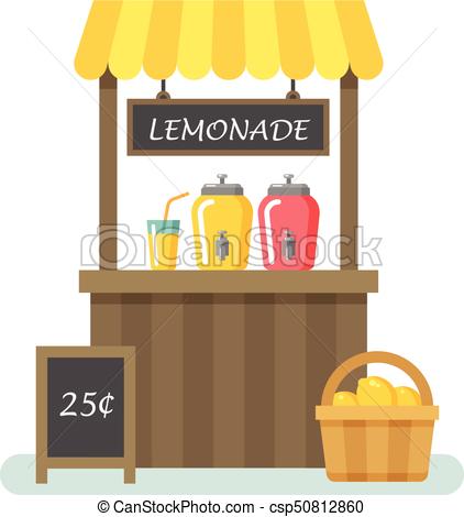 422x470 Clipart Lemonade Stand - Lemonade Stand Drawing