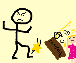 300x250 Guy Kicks Little Girls Lemonade Stand Drawing - Lemonade Stand Drawing