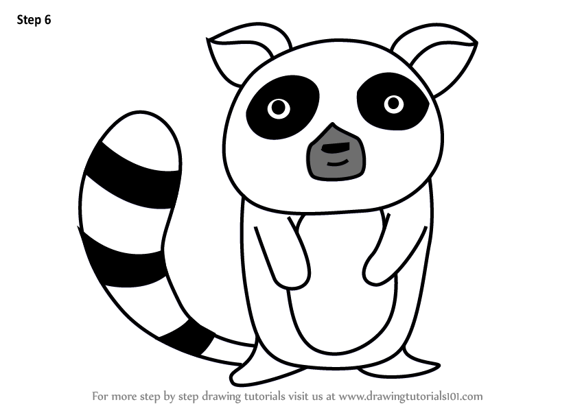 848x602 Learn How To Draw A Lemur For Kids - Lemur Drawing